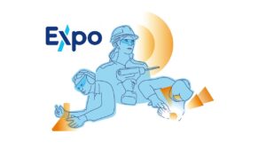 Illustrasjon med Expo sin logo